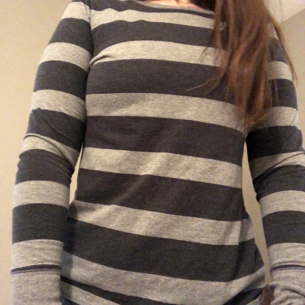 Black and gray striped long sleeve